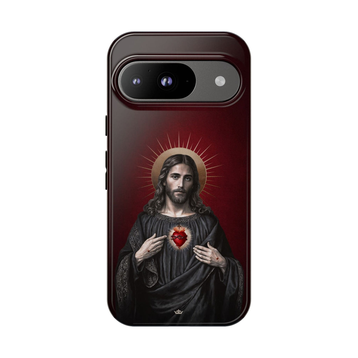 Sacred Heart of Jesus Hard Phone Case (Vintage Garnet) Copyright VENXARA