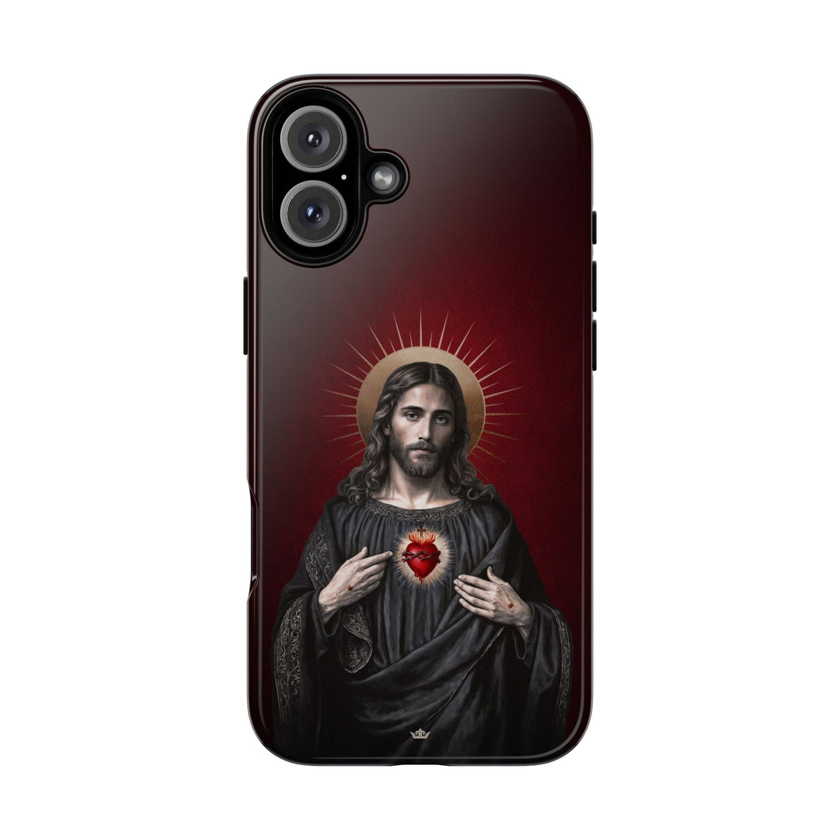 Sacred Heart of Jesus Hard Phone Case (Vintage Garnet) Copyright VENXARA