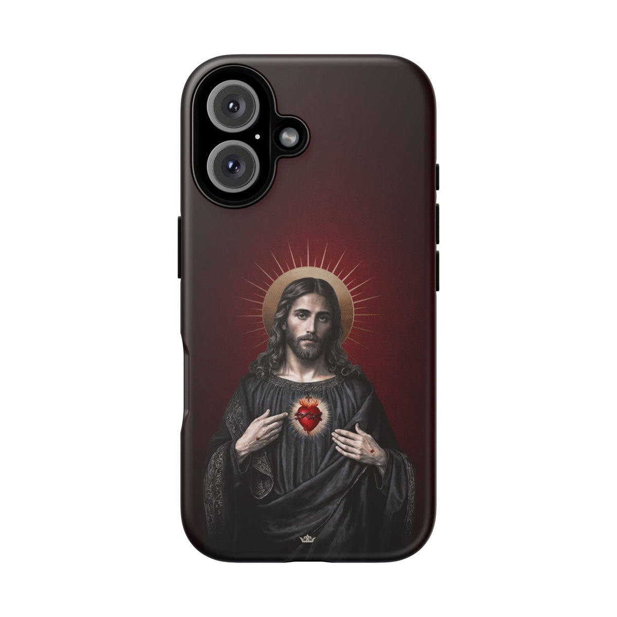 Sacred Heart of Jesus Hard Phone Case (Vintage Garnet) Copyright VENXARA