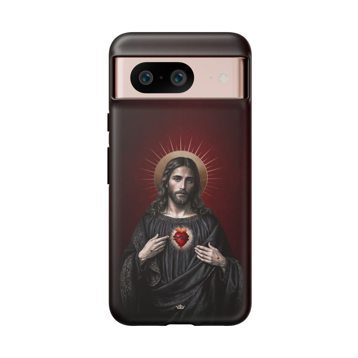 Sacred Heart of Jesus Hard Phone Case (Vintage Garnet) Copyright VENXARA