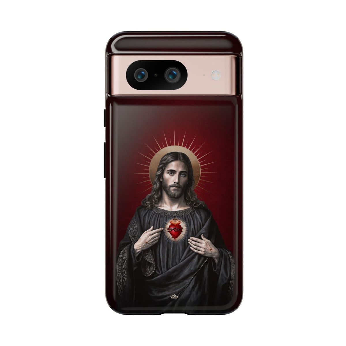 Sacred Heart of Jesus Hard Phone Case (Vintage Garnet) Copyright VENXARA