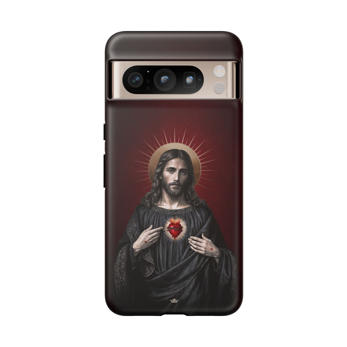 Sacred Heart of Jesus Hard Phone Case (Vintage Garnet) Copyright VENXARA