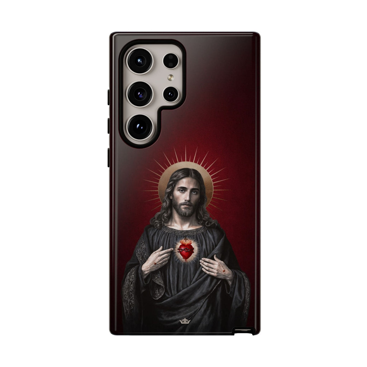 Sacred Heart of Jesus Hard Phone Case (Vintage Garnet) Copyright VENXARA