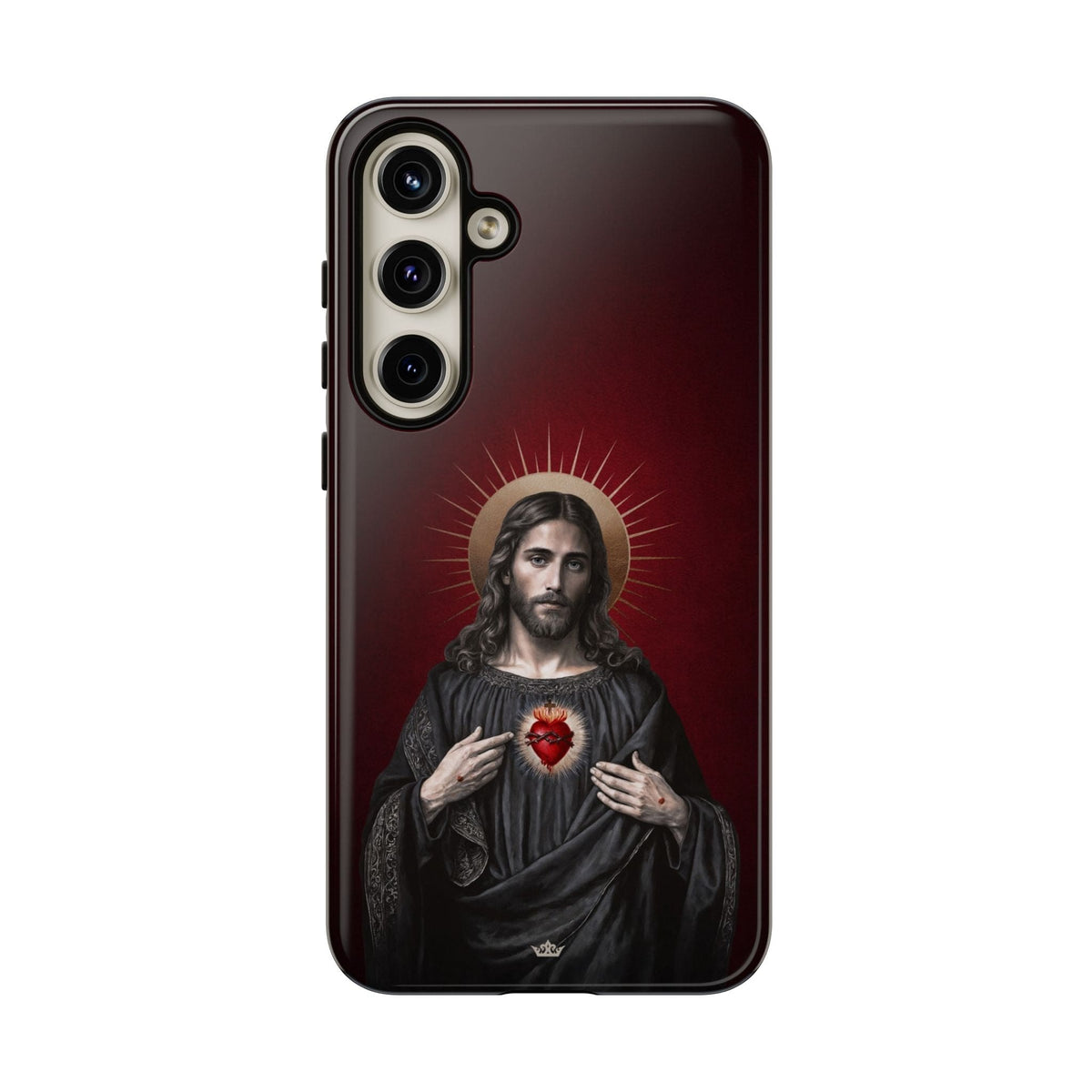 Sacred Heart of Jesus Hard Phone Case (Vintage Garnet) Copyright VENXARA