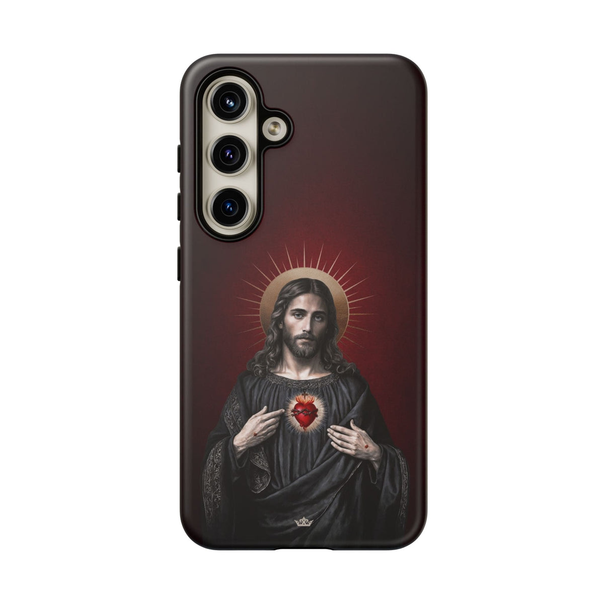 Sacred Heart of Jesus Hard Phone Case (Vintage Garnet) Copyright VENXARA