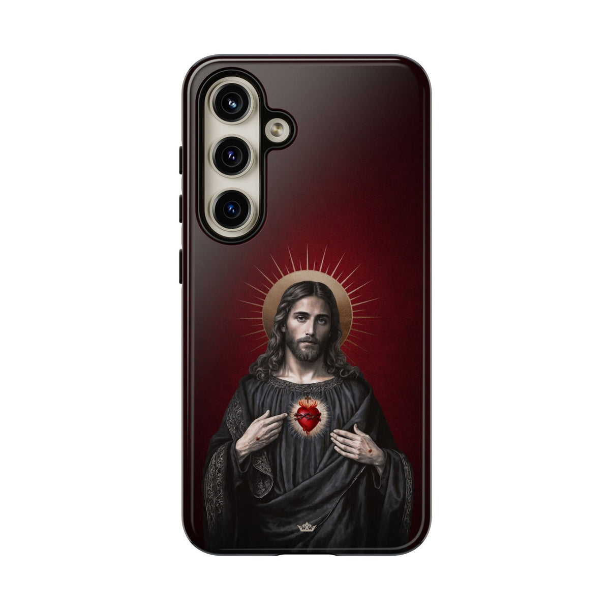 Sacred Heart of Jesus Hard Phone Case (Vintage Garnet) Copyright VENXARA
