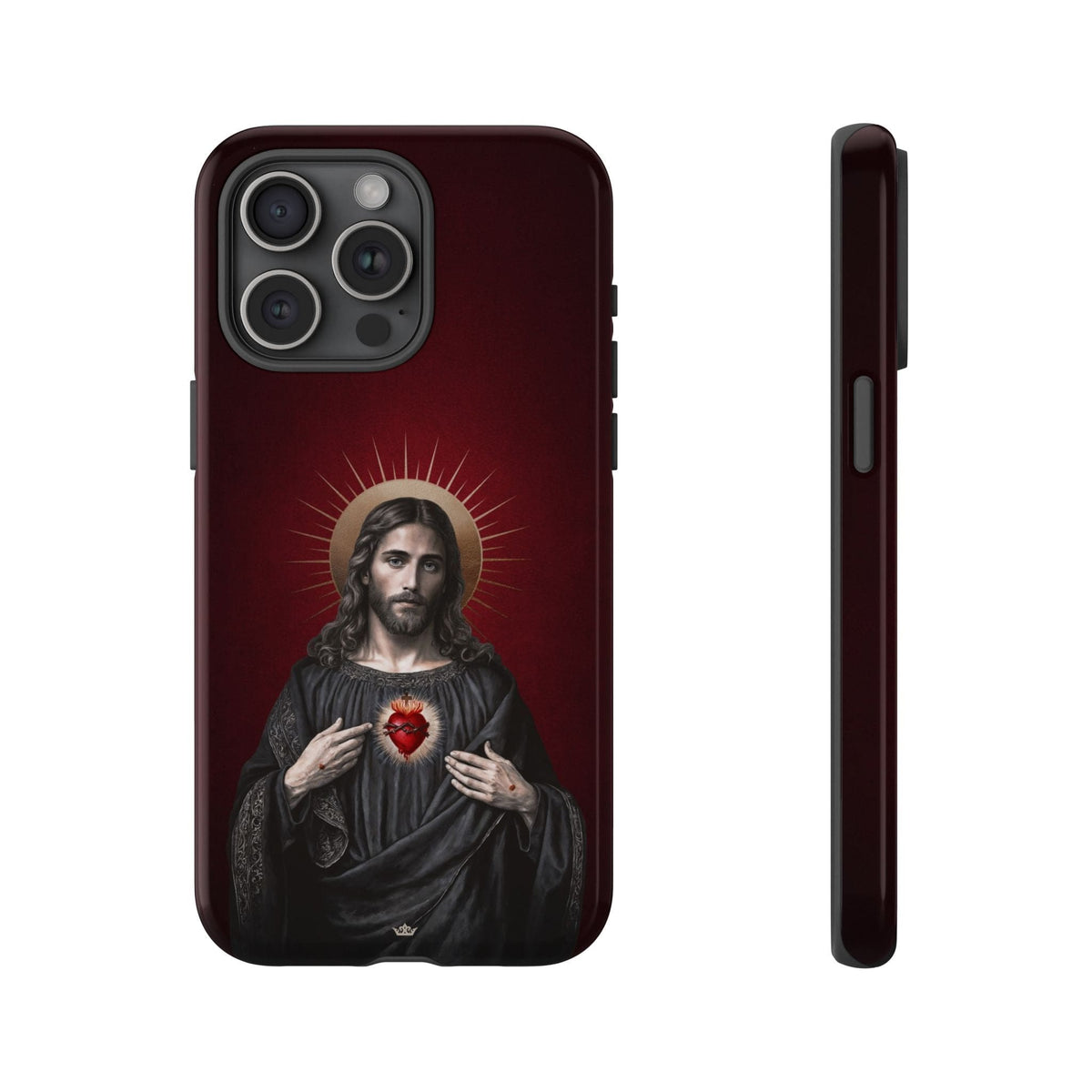 Sacred Heart of Jesus Hard Phone Case (Vintage Garnet) Copyright VENXARA