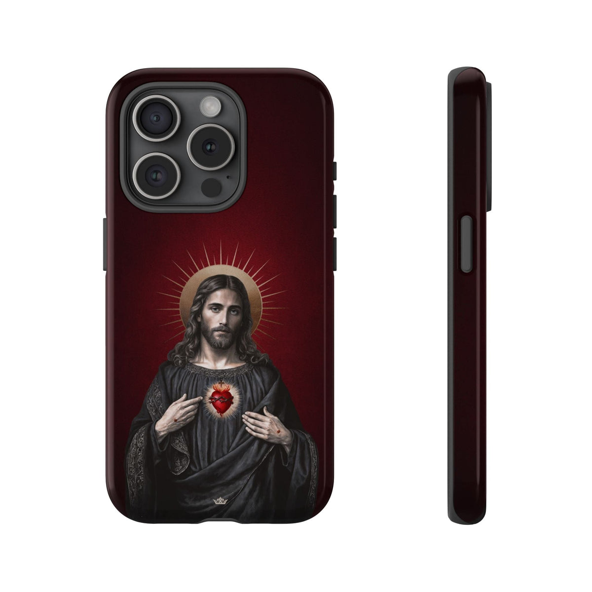 Sacred Heart of Jesus Hard Phone Case (Vintage Garnet) Copyright VENXARA