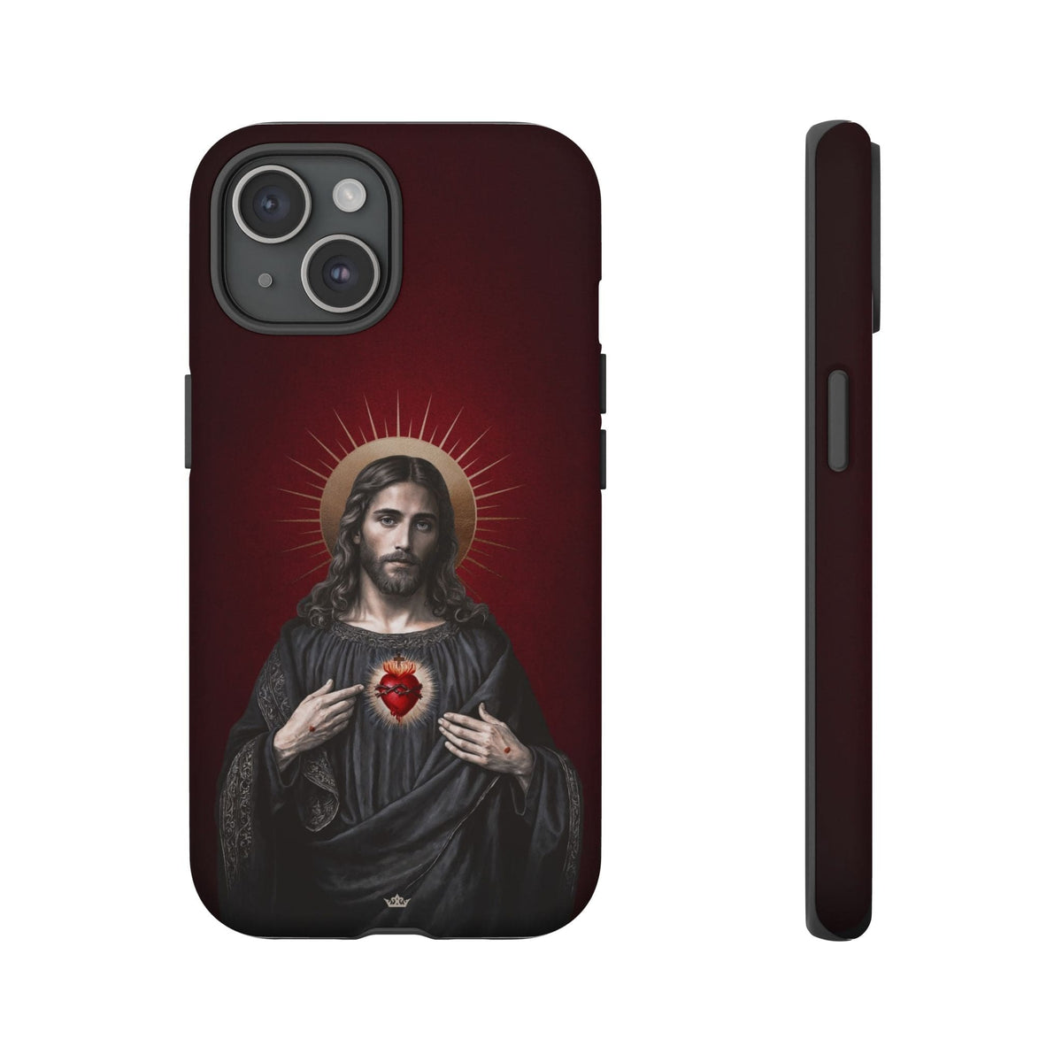 Sacred Heart of Jesus Hard Phone Case (Vintage Garnet) Copyright VENXARA