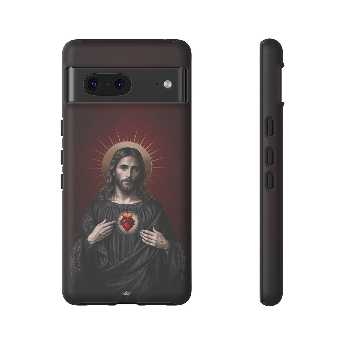 Sacred Heart of Jesus Hard Phone Case (Vintage Garnet) Copyright VENXARA