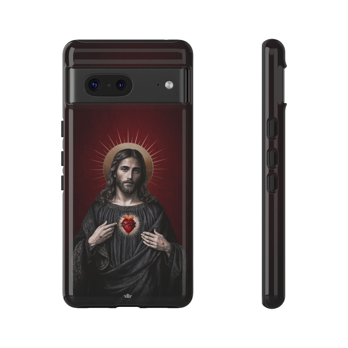 Sacred Heart of Jesus Hard Phone Case (Vintage Garnet) Copyright VENXARA