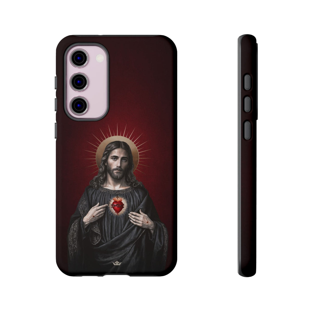 Sacred Heart of Jesus Hard Phone Case (Vintage Garnet) Copyright VENXARA