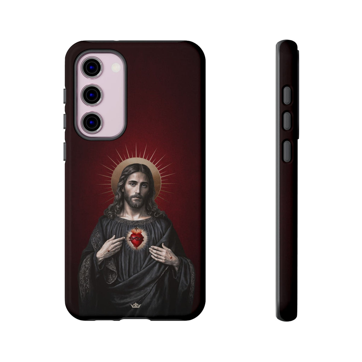 Sacred Heart of Jesus Hard Phone Case (Vintage Garnet) Copyright VENXARA