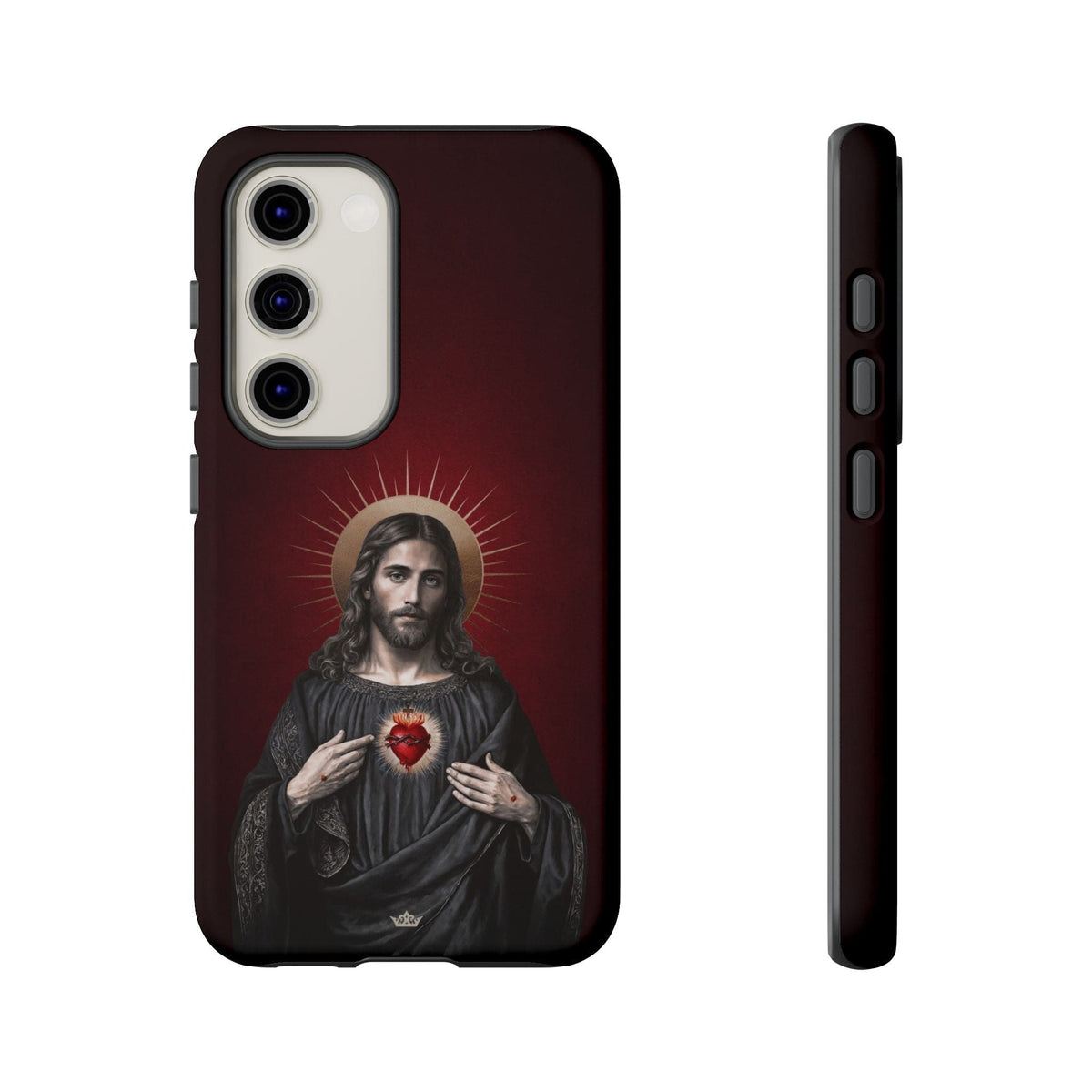 Sacred Heart of Jesus Hard Phone Case (Vintage Garnet) Copyright VENXARA