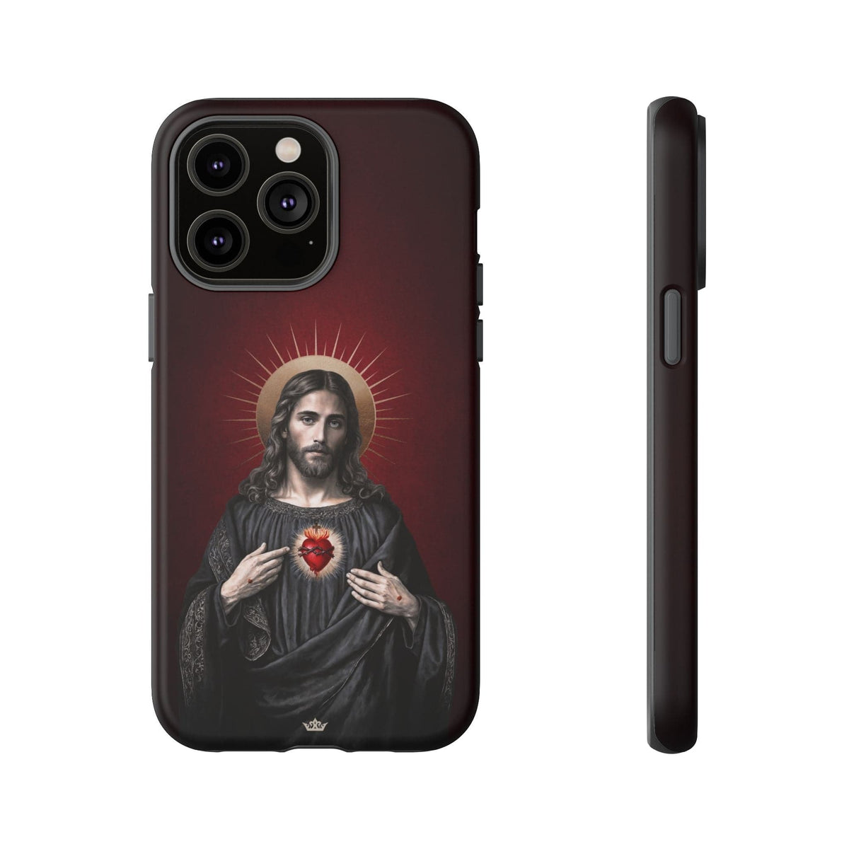 Sacred Heart of Jesus Hard Phone Case (Vintage Garnet) Copyright VENXARA