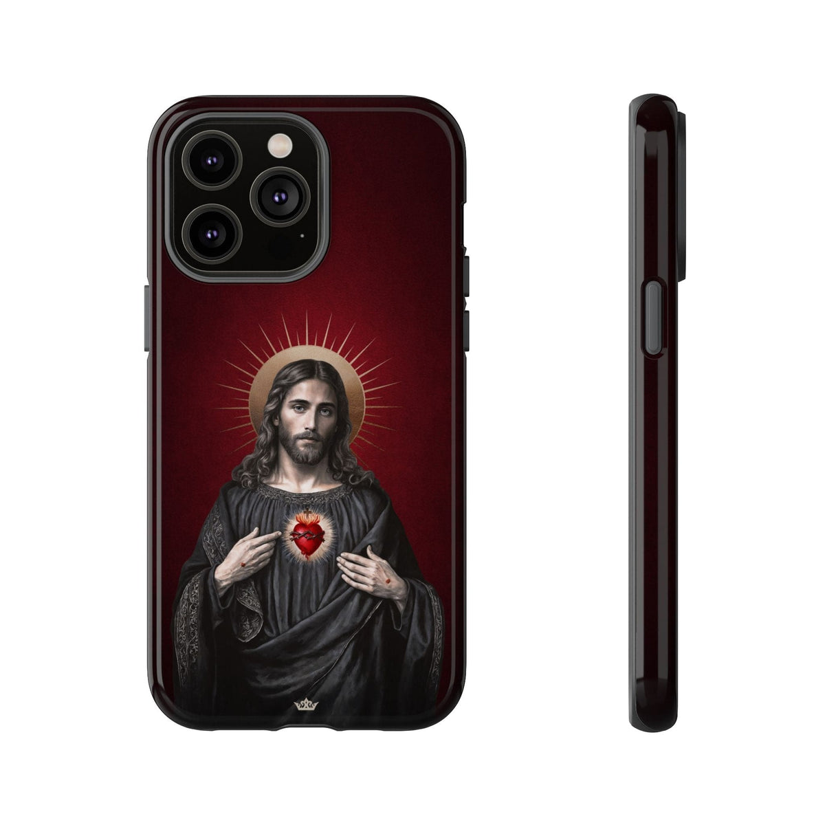 Sacred Heart of Jesus Hard Phone Case (Vintage Garnet) Copyright VENXARA