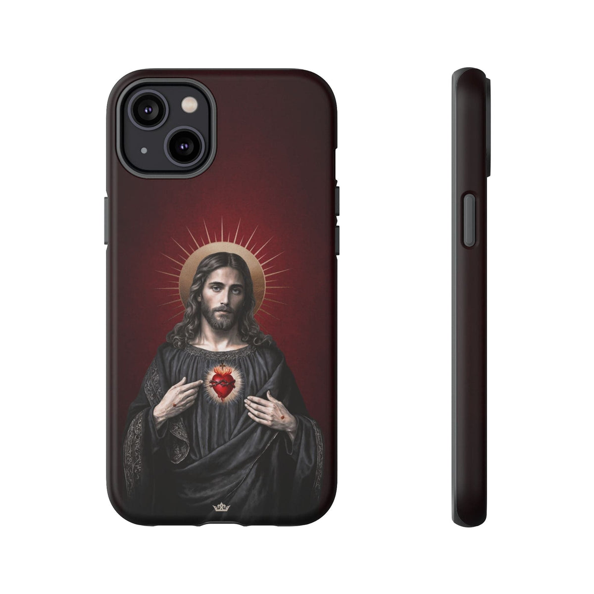 Sacred Heart of Jesus Hard Phone Case (Vintage Garnet) Copyright VENXARA