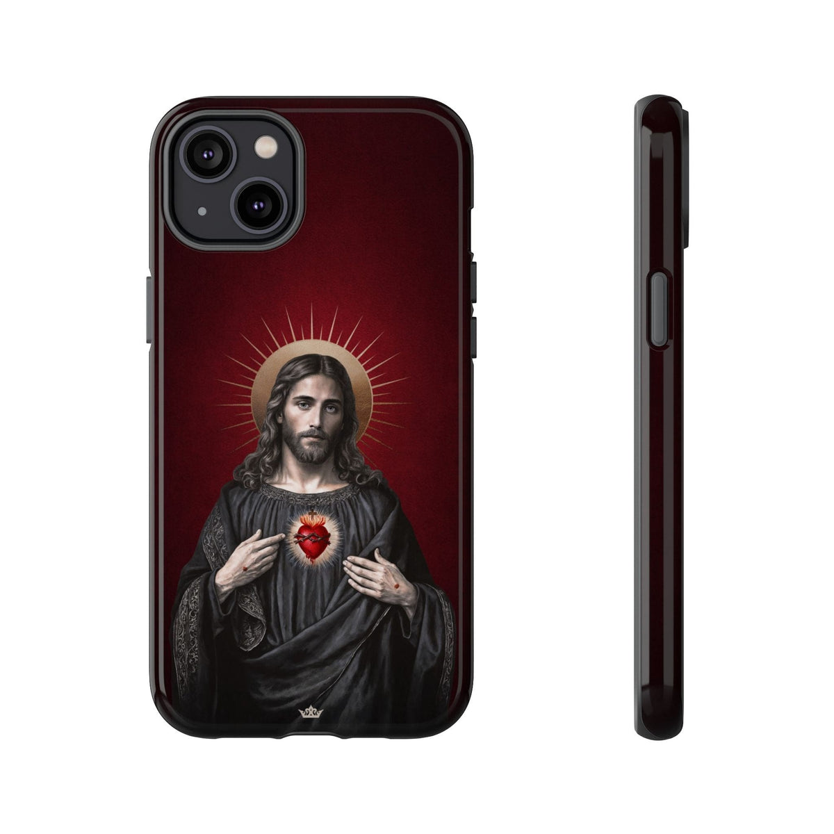 Sacred Heart of Jesus Hard Phone Case (Vintage Garnet) Copyright VENXARA