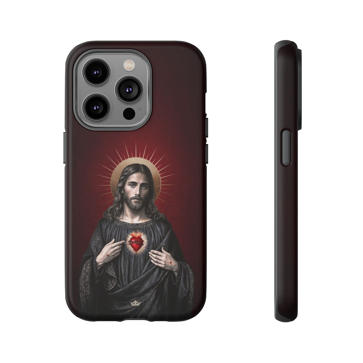 Sacred Heart of Jesus Hard Phone Case (Vintage Garnet) Copyright VENXARA