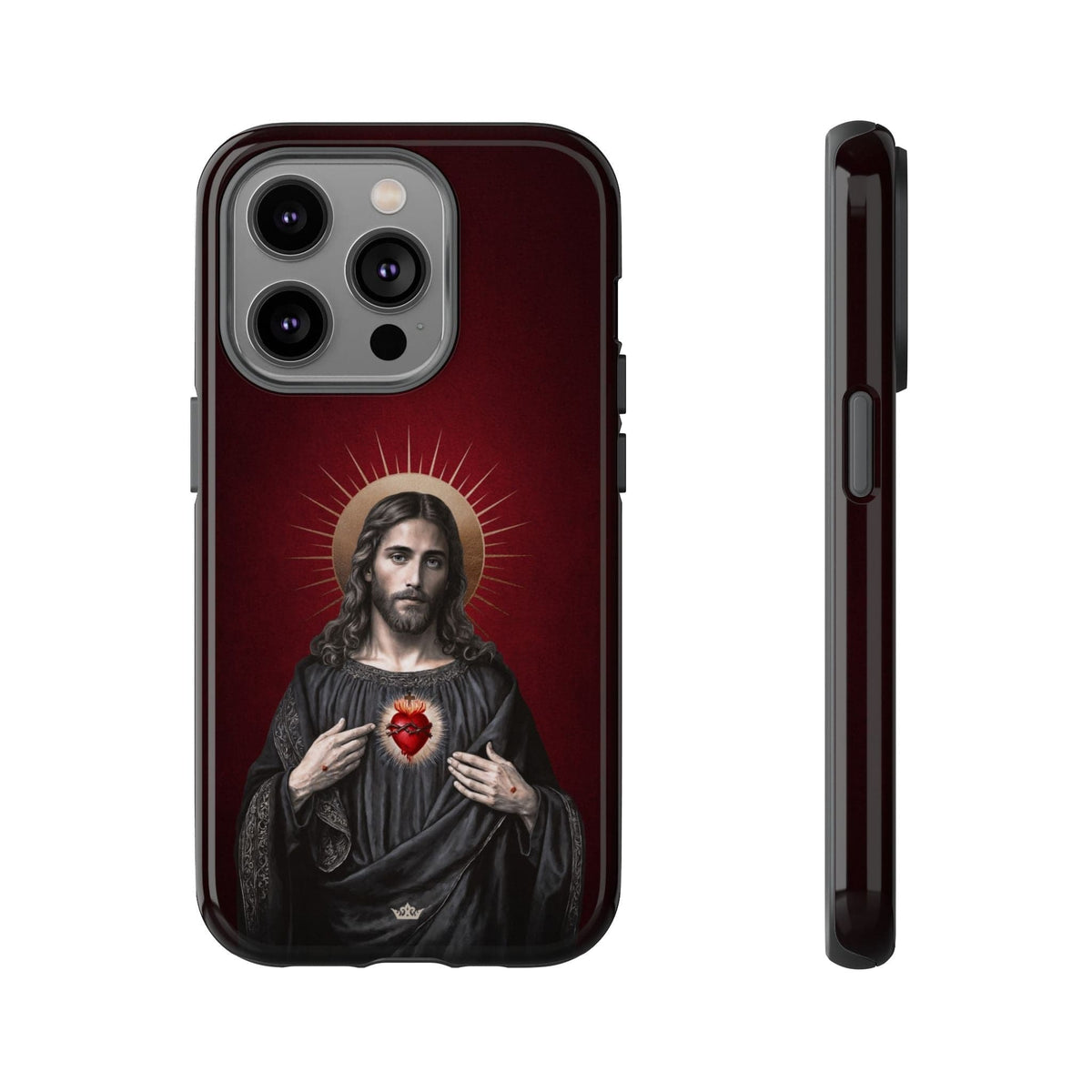 Sacred Heart of Jesus Hard Phone Case (Vintage Garnet) Copyright VENXARA