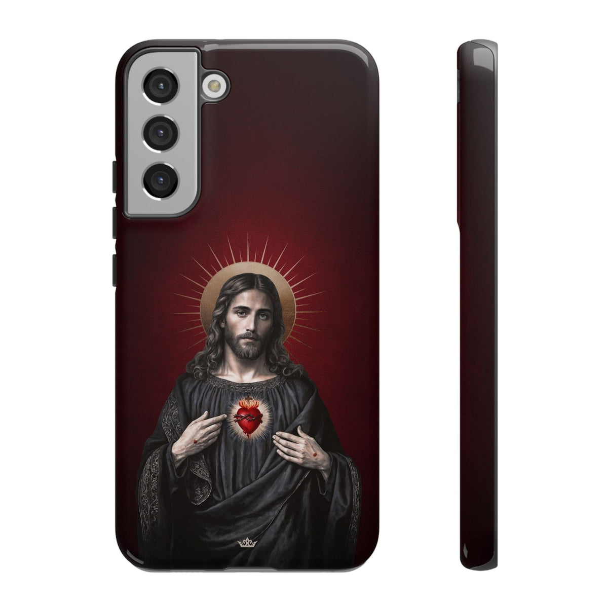 Sacred Heart of Jesus Hard Phone Case (Vintage Garnet) Copyright VENXARA