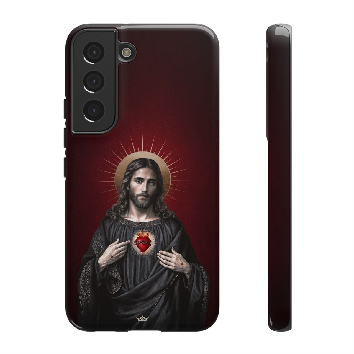 Sacred Heart of Jesus Hard Phone Case (Vintage Garnet) Copyright VENXARA