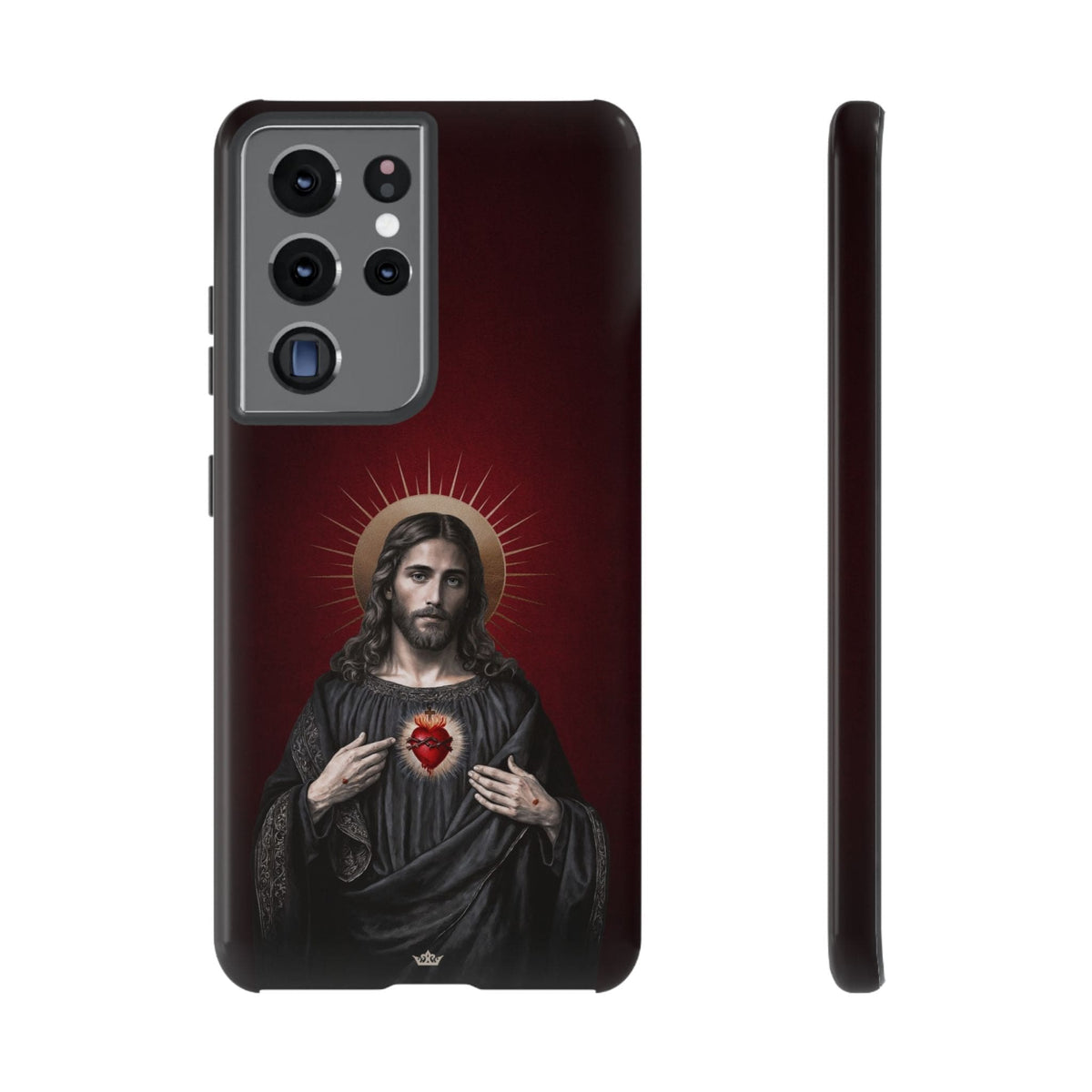 Sacred Heart of Jesus Hard Phone Case (Vintage Garnet) Copyright VENXARA