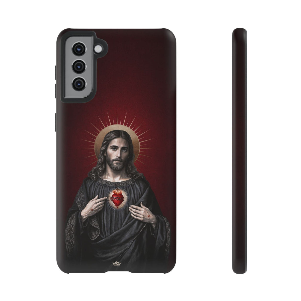 Sacred Heart of Jesus Hard Phone Case (Vintage Garnet) Copyright VENXARA