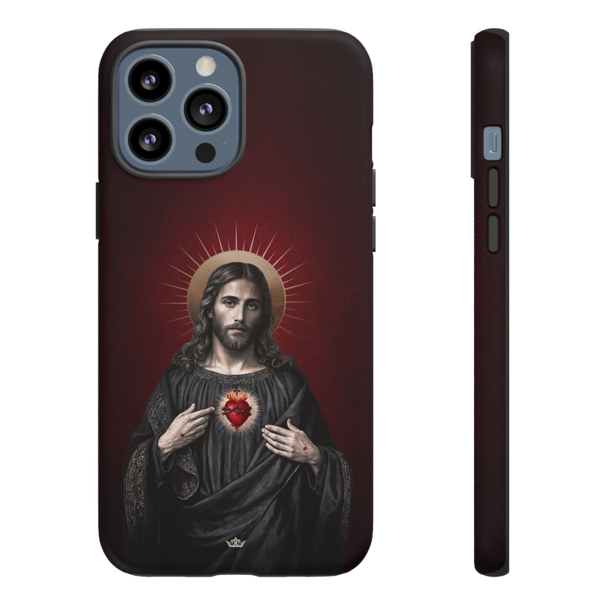 Sacred Heart of Jesus Hard Phone Case (Vintage Garnet) Copyright VENXARA