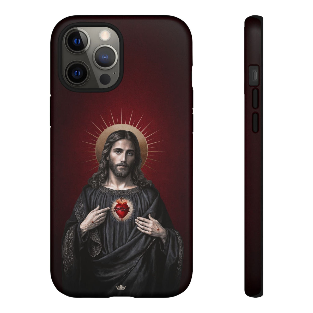 Sacred Heart of Jesus Hard Phone Case (Vintage Garnet) Copyright VENXARA