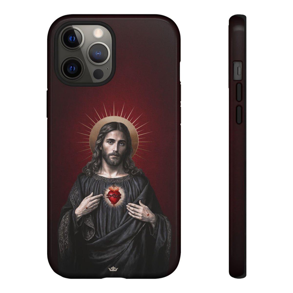 Sacred Heart of Jesus Hard Phone Case (Vintage Garnet) Copyright VENXARA