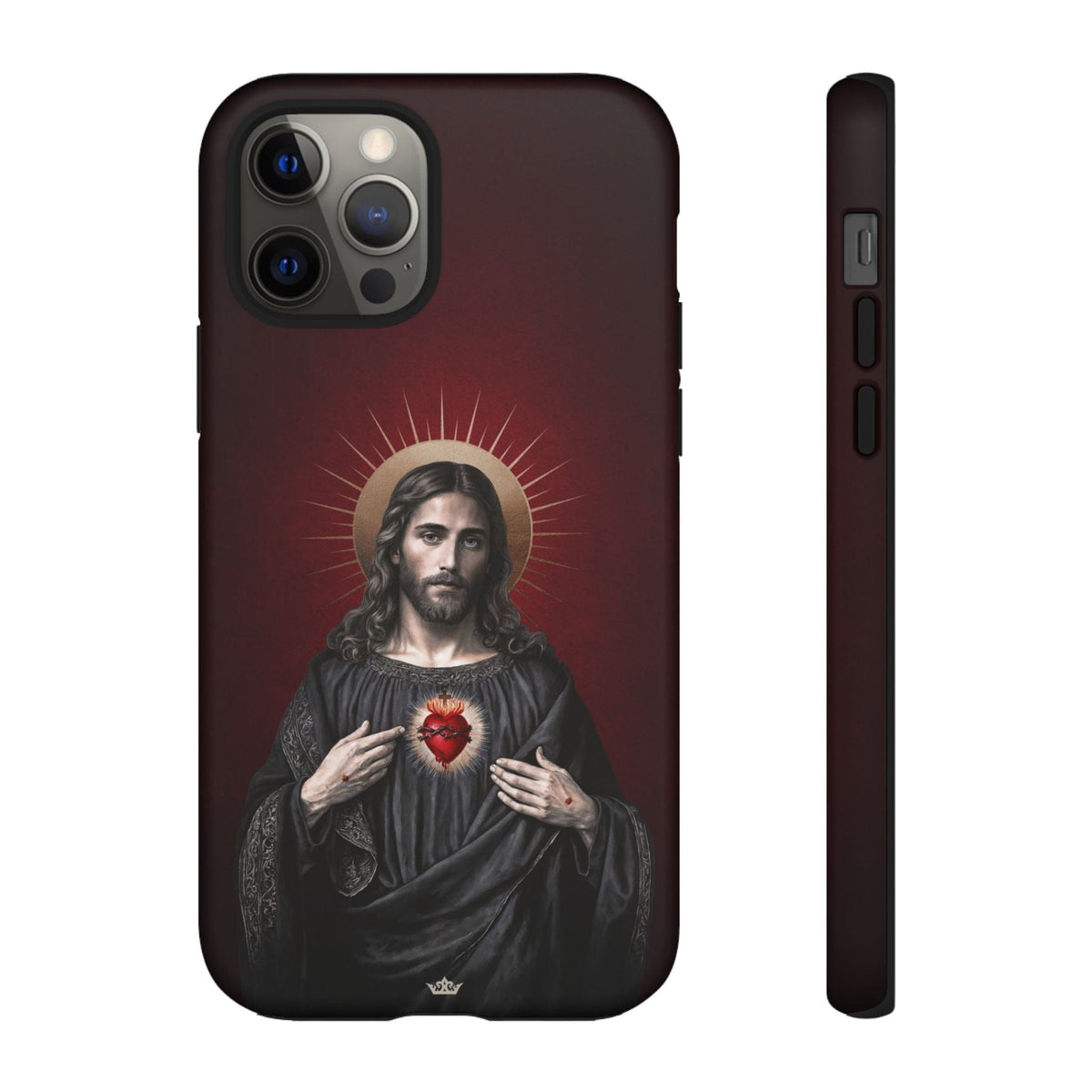 Sacred Heart of Jesus Hard Phone Case (Vintage Garnet) Copyright VENXARA