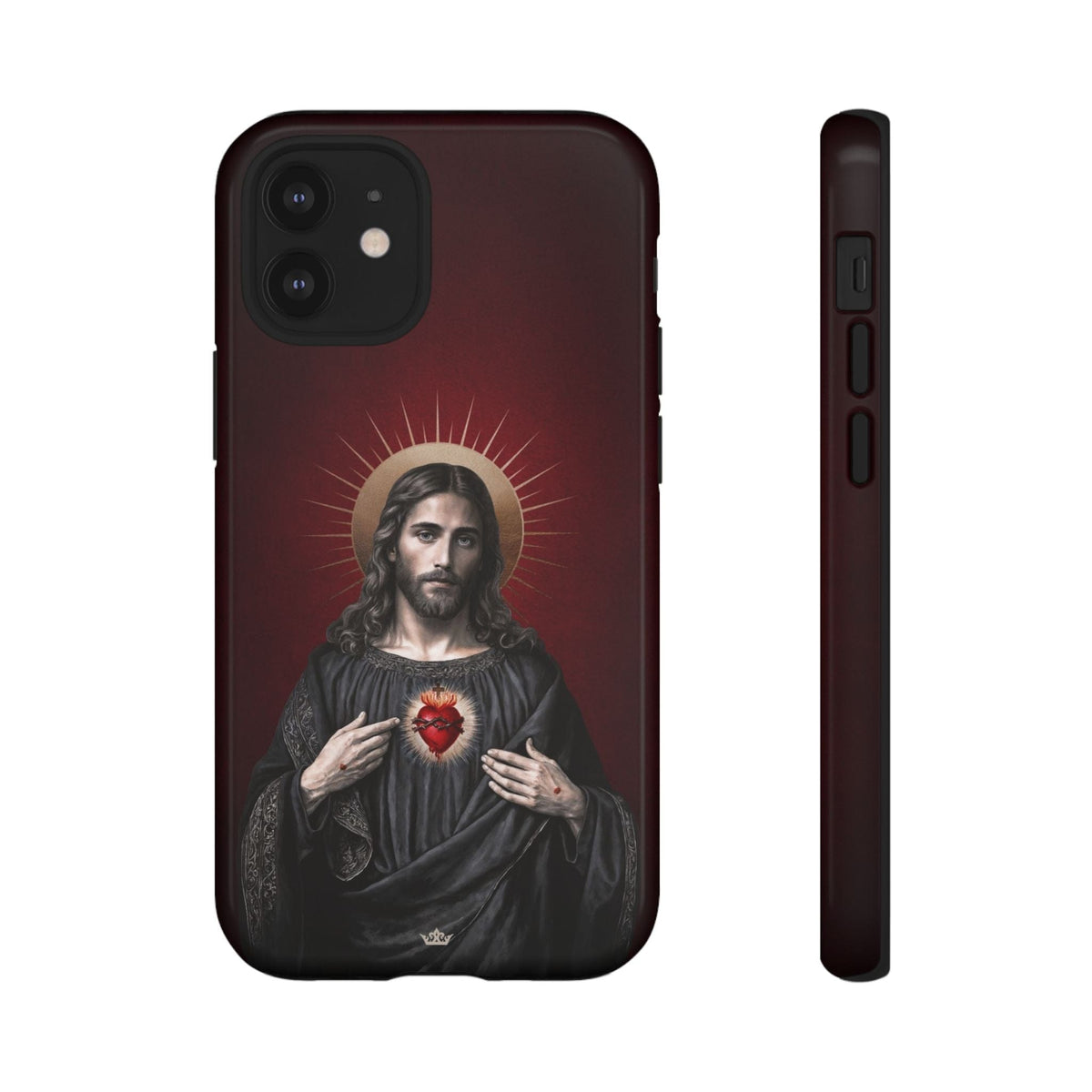 Sacred Heart of Jesus Hard Phone Case (Vintage Garnet) Copyright VENXARA
