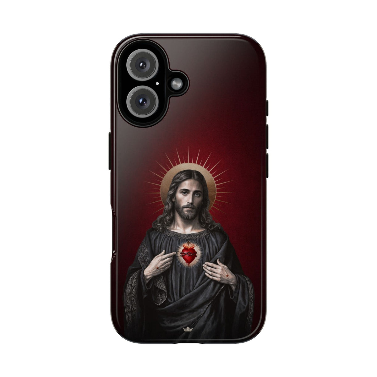 Sacred Heart of Jesus Hard Phone Case (Vintage Garnet) Copyright VENXARA