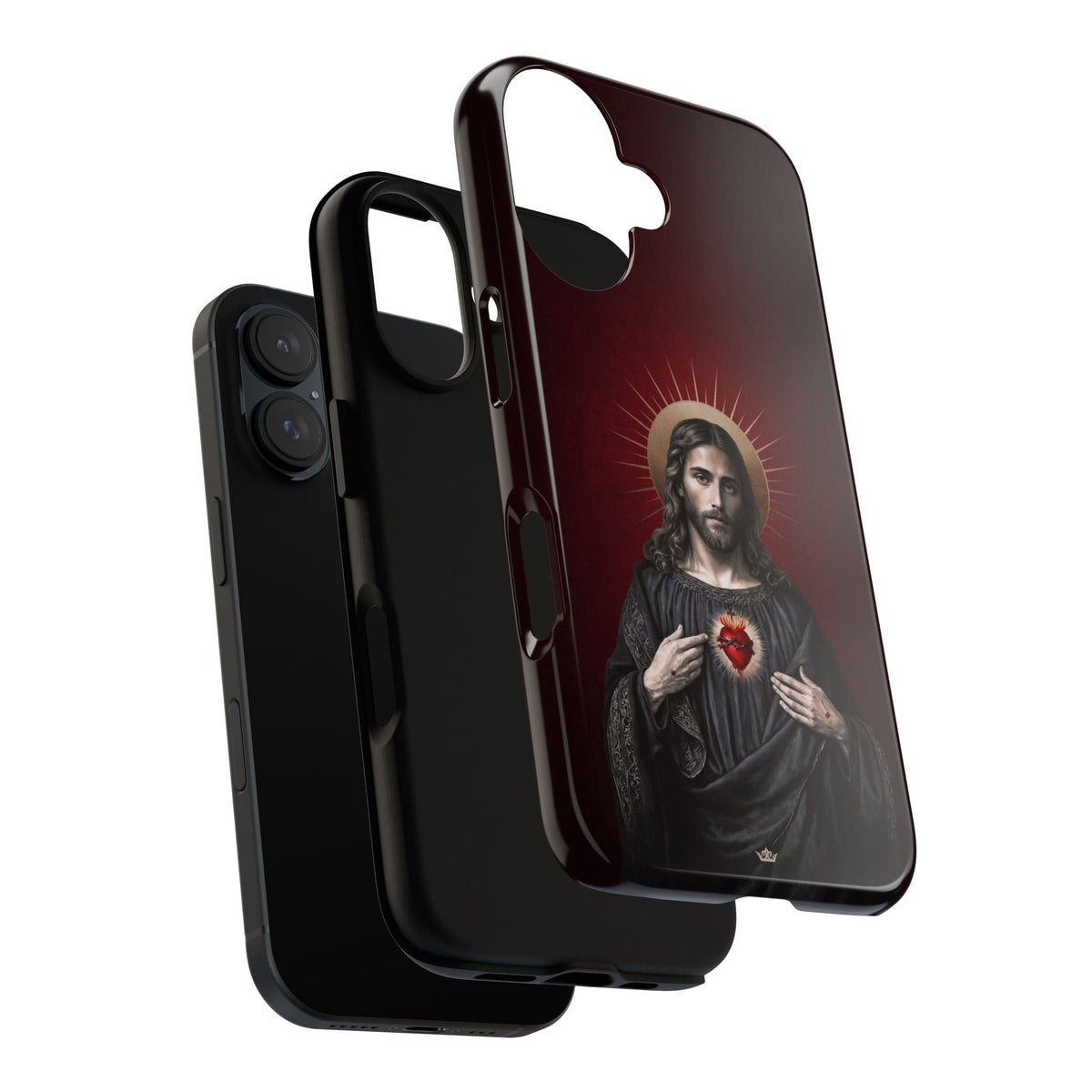 Sacred Heart of Jesus Hard Phone Case (Vintage Garnet) Copyright VENXARA