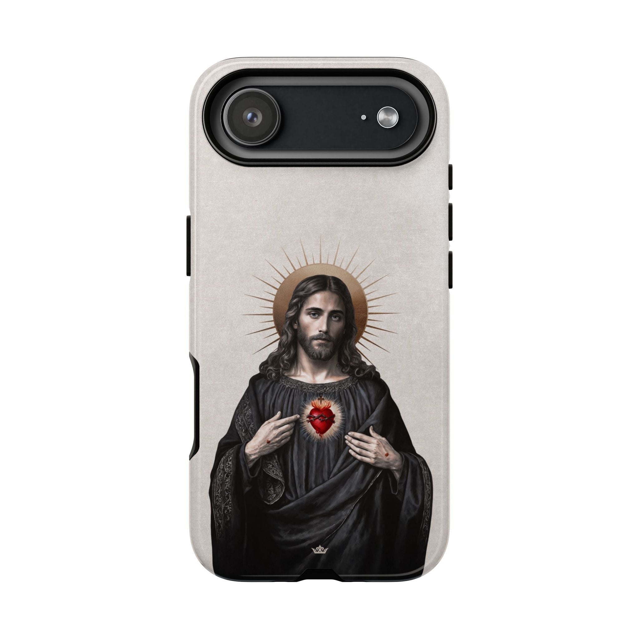 Sacred Heart of Jesus Hard Phone Case (Vintage Ivory) - VENXARA