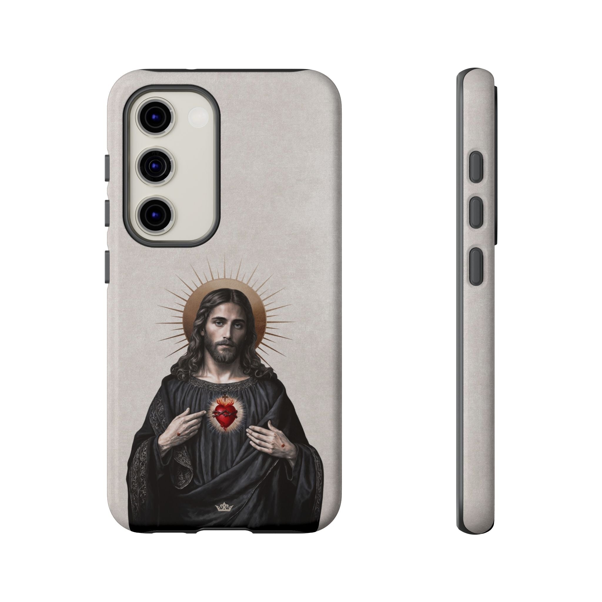Sacred Heart of Jesus Hard Phone Case (Vintage Ivory) - VENXARA