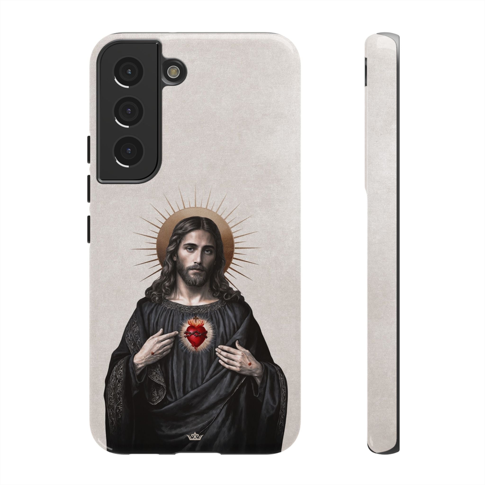 Sacred Heart of Jesus Hard Phone Case (Vintage Ivory) - VENXARA