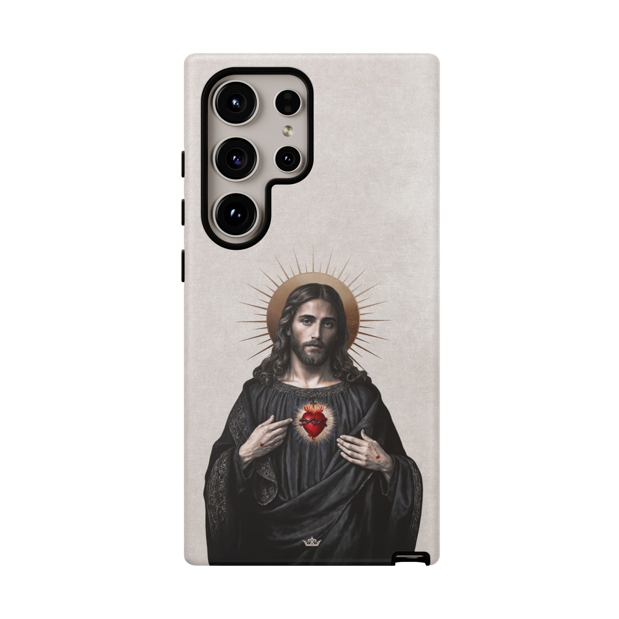 Sacred Heart of Jesus Hard Phone Case (Vintage Ivory) - VENXARA