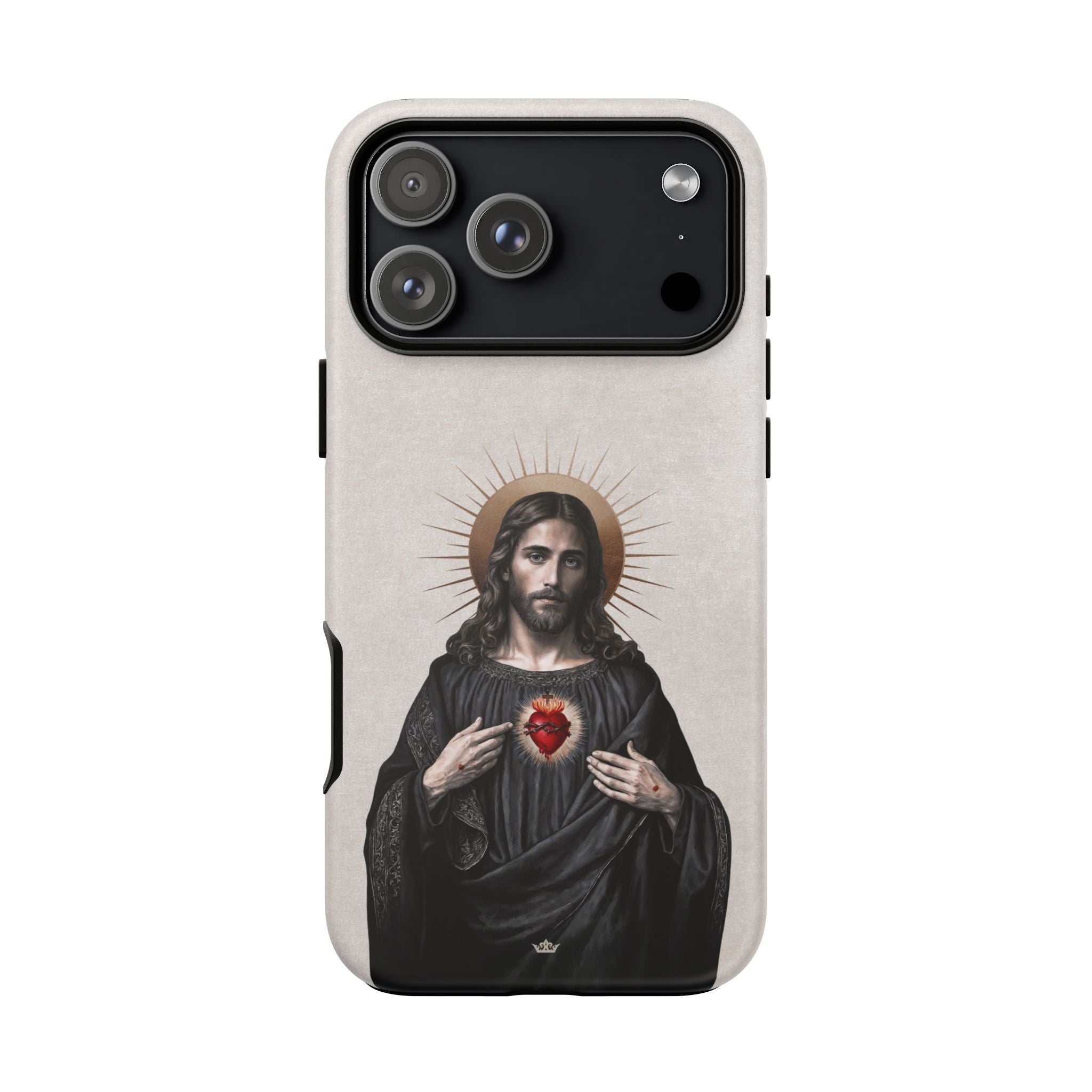Sacred Heart of Jesus Hard Phone Case (Vintage Ivory) - VENXARA