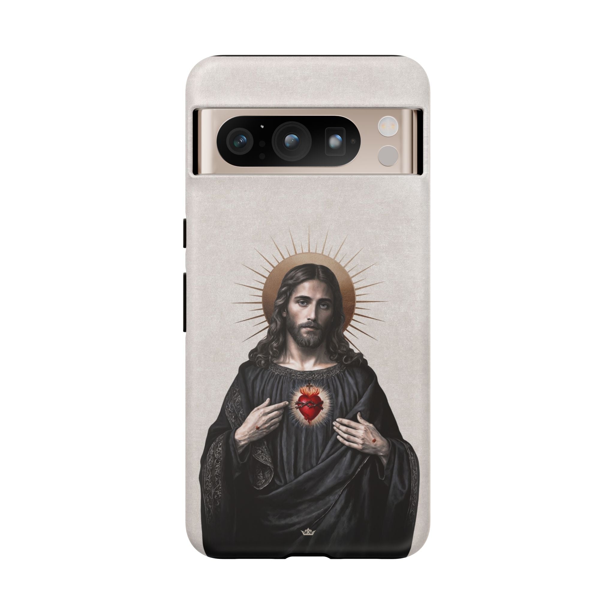 Sacred Heart of Jesus Hard Phone Case (Vintage Ivory) - VENXARA