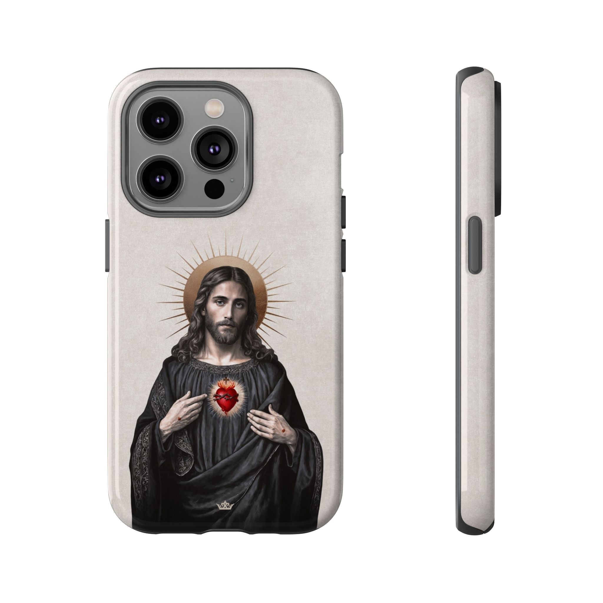Sacred Heart of Jesus Hard Phone Case (Vintage Ivory) - VENXARA