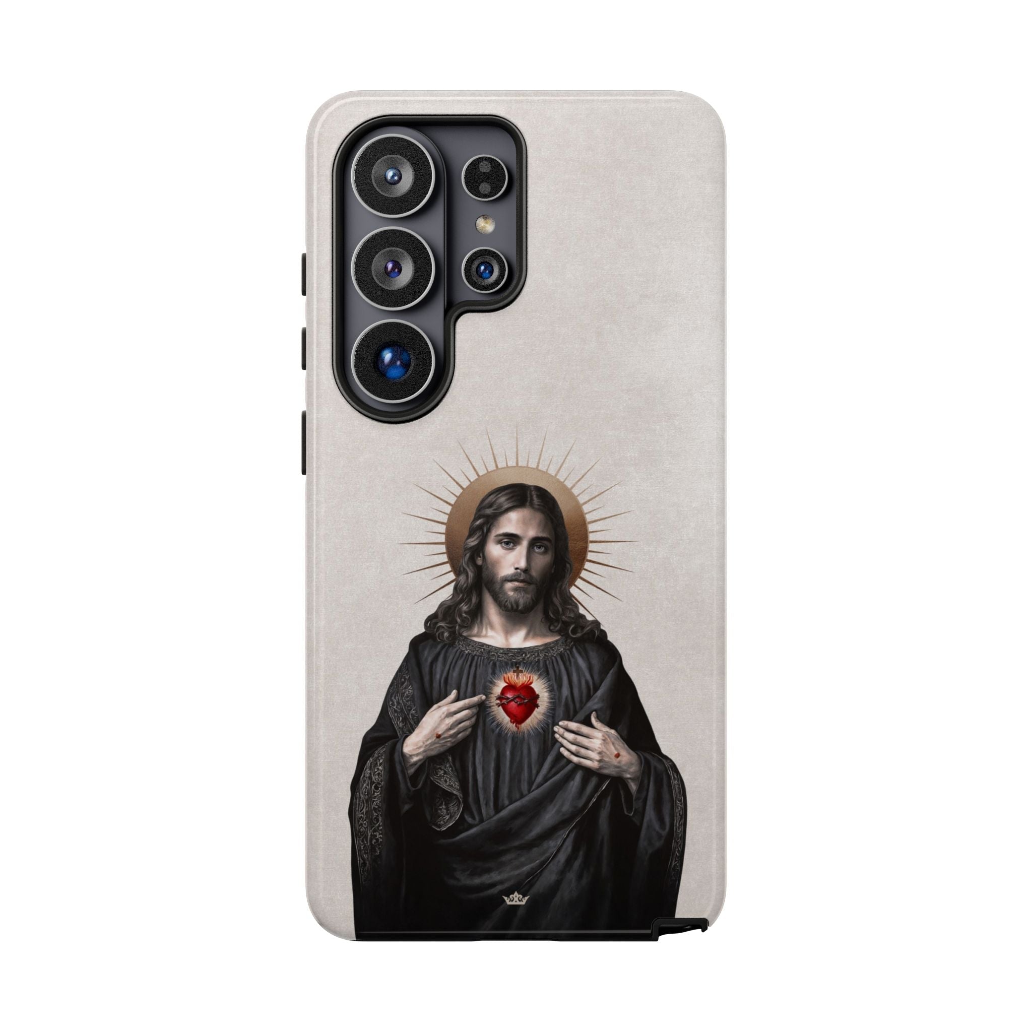 Sacred Heart of Jesus Hard Phone Case (Vintage Ivory) - VENXARA