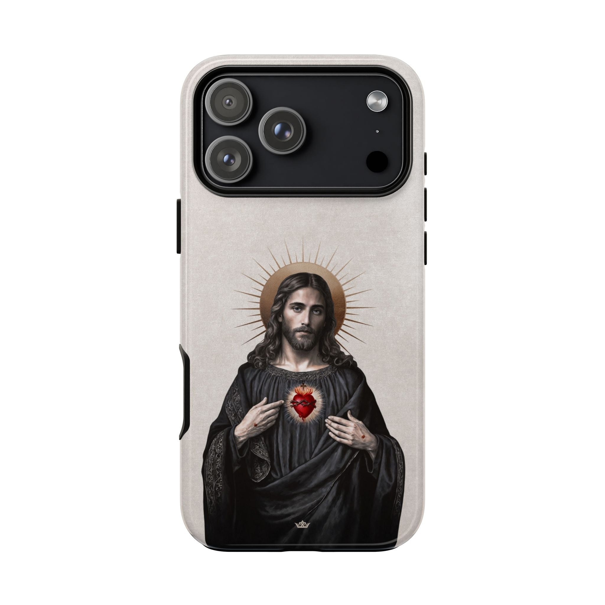 Sacred Heart of Jesus Hard Phone Case (Vintage Ivory) - VENXARA