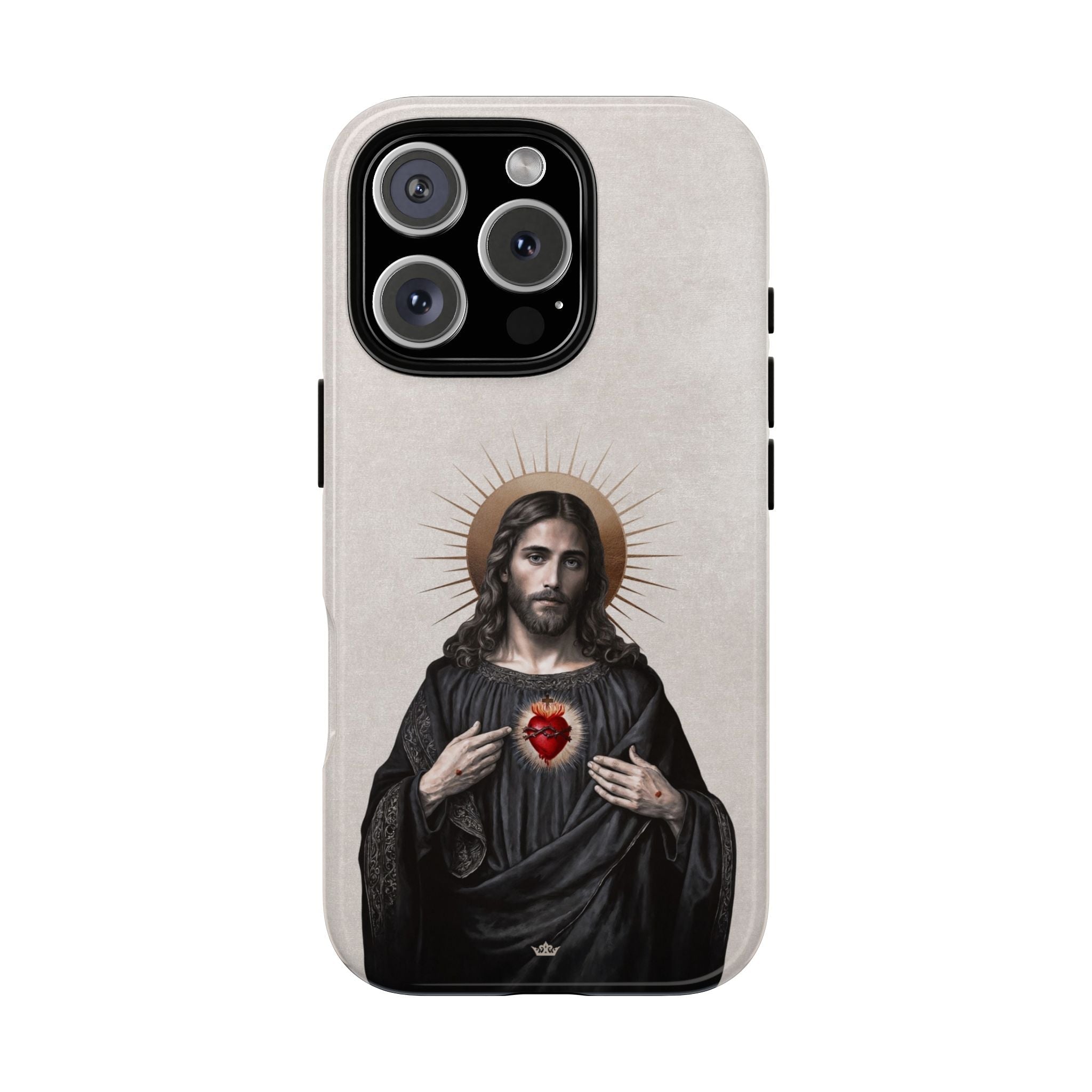 Sacred Heart of Jesus Hard Phone Case (Vintage Ivory) - VENXARA
