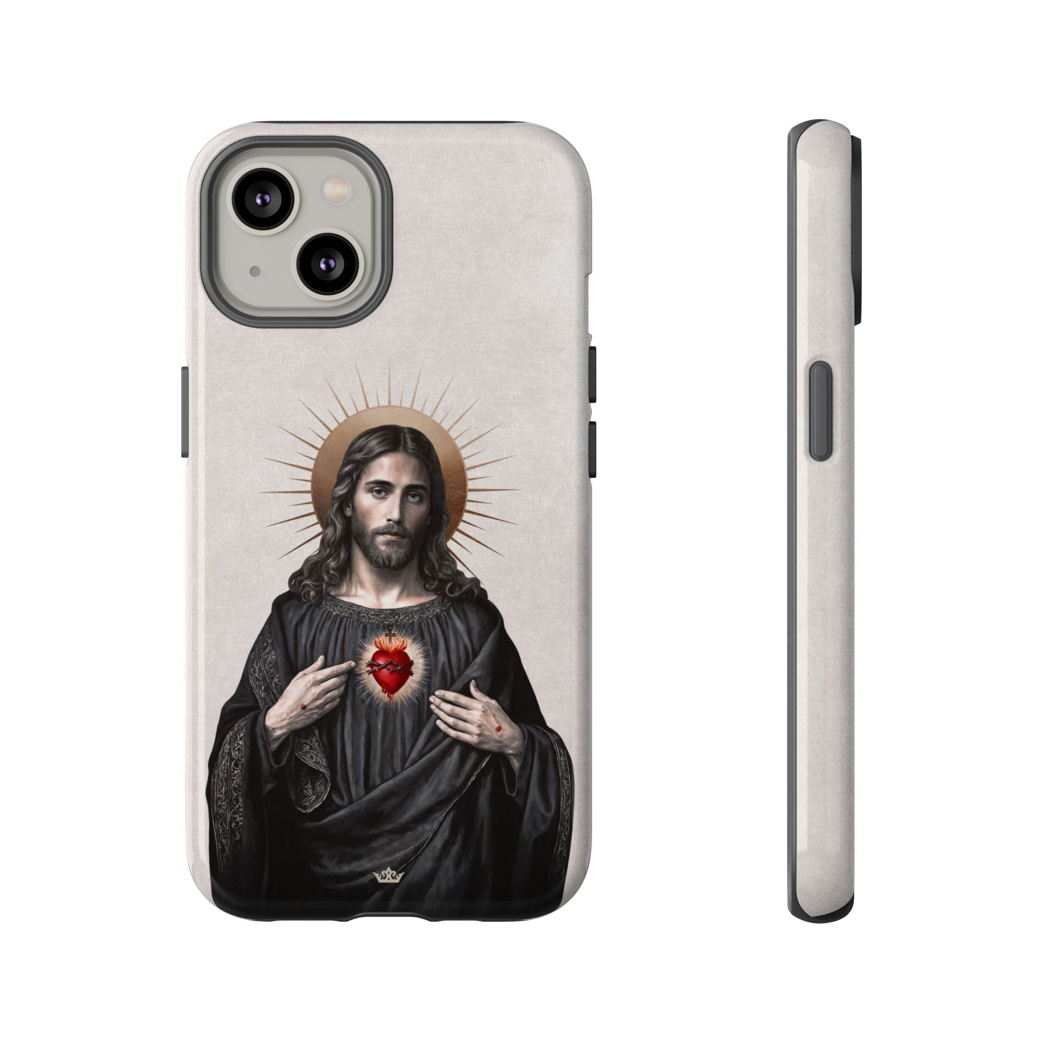Sacred Heart of Jesus Hard Phone Case (Vintage Ivory) - VENXARA