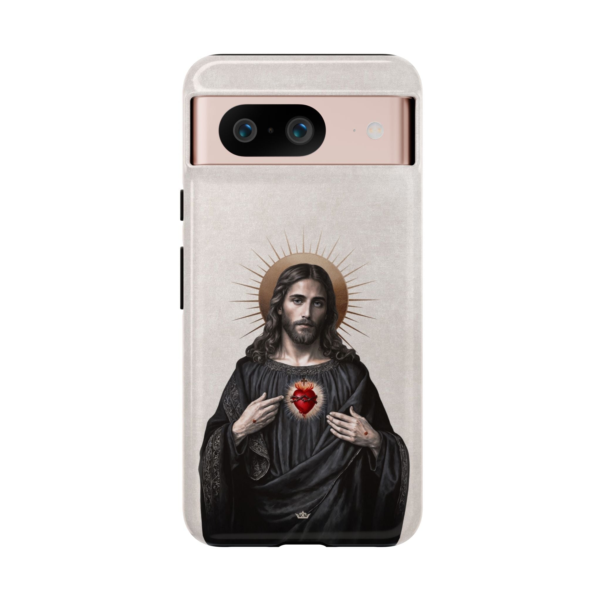 Sacred Heart of Jesus Hard Phone Case (Vintage Ivory) - VENXARA