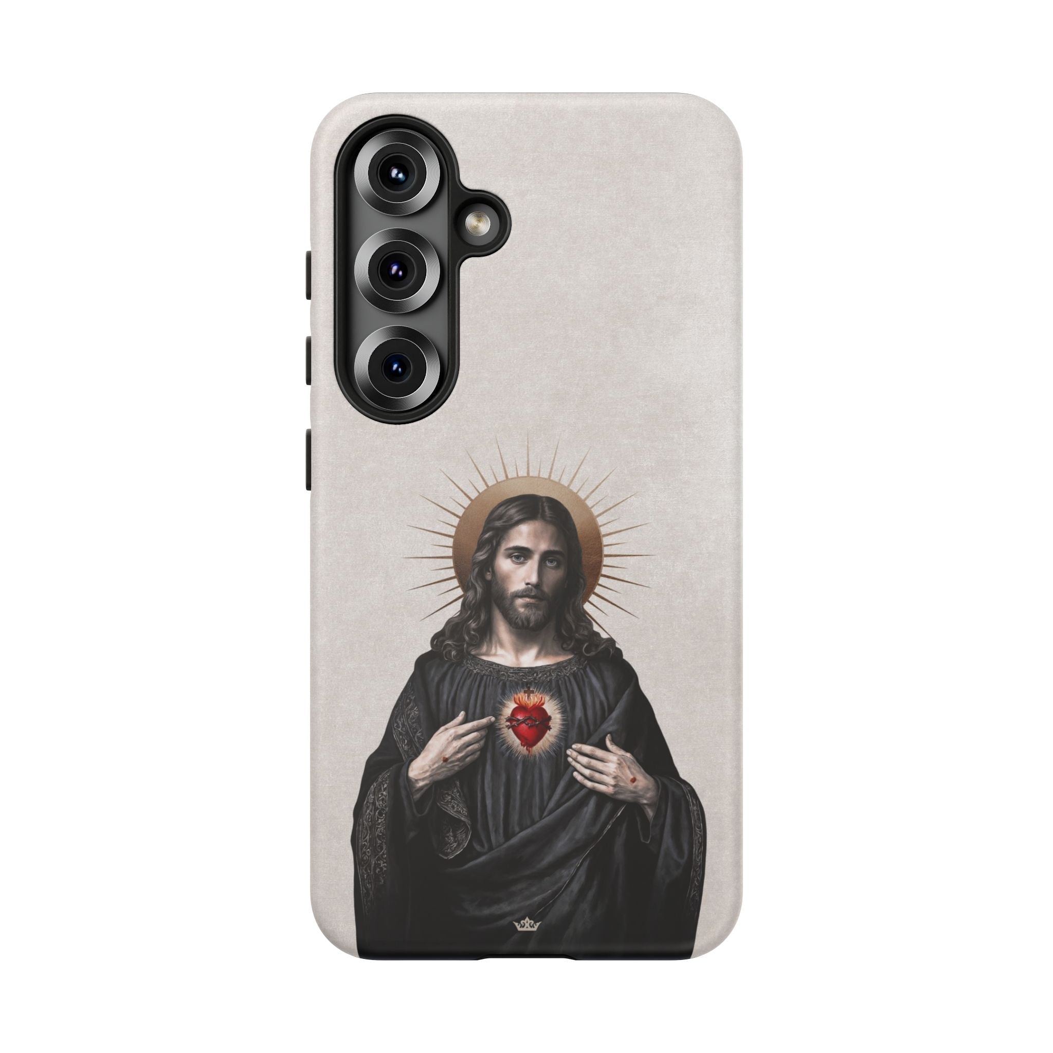 Sacred Heart of Jesus Hard Phone Case (Vintage Ivory) - VENXARA