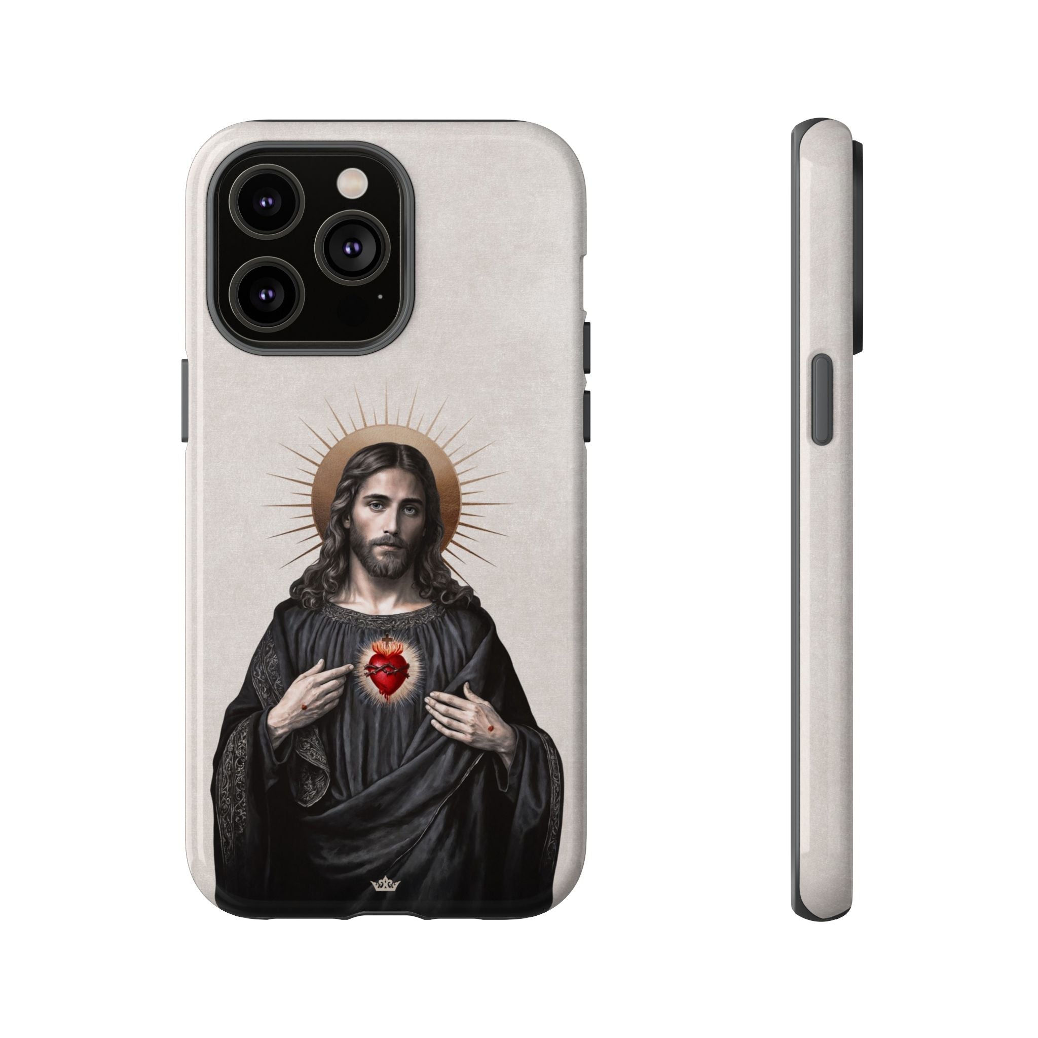 Sacred Heart of Jesus Hard Phone Case (Vintage Ivory) - VENXARA