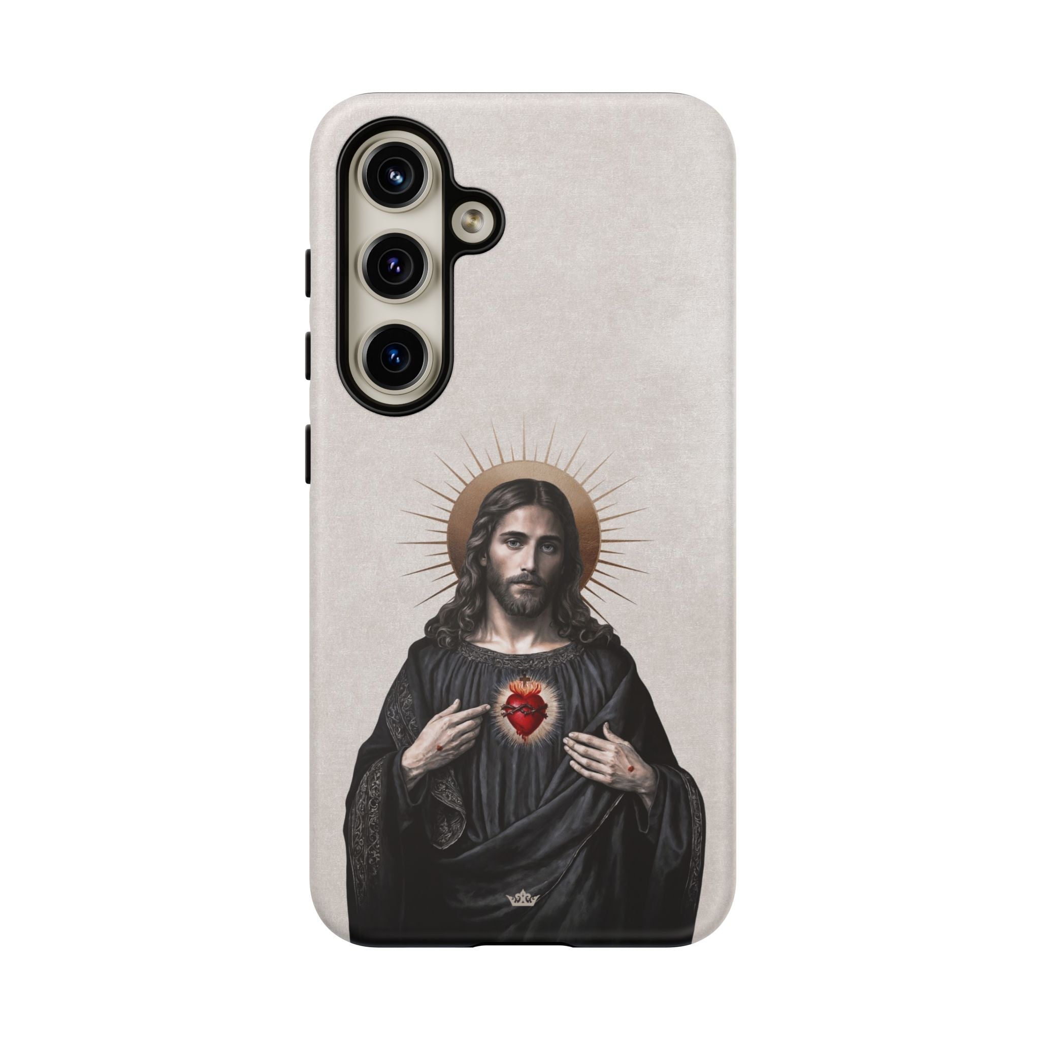 Sacred Heart of Jesus Hard Phone Case (Vintage Ivory) - VENXARA